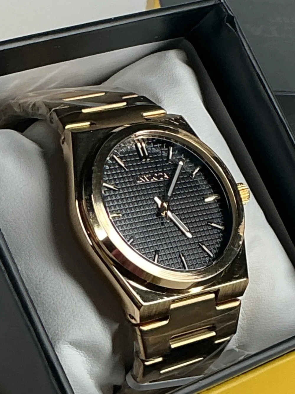 Invicta Gold-Tone Men's Bracelet Watch with Black Dial- 69408